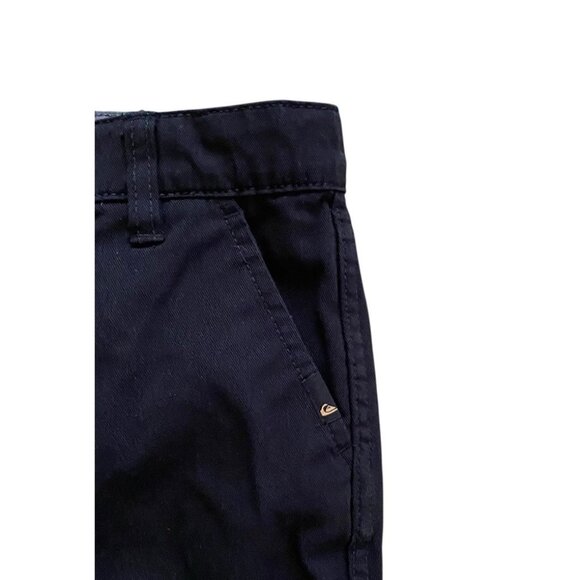 Quiksilver Boys Black Regular Fit Straight Leg Pants Size 7 Skater Surfer Logo - Picture 2 of 9